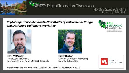 Carolinas - Digital Experience Standards, New Model of Instructional Design and Dictionary Definitions Workshop