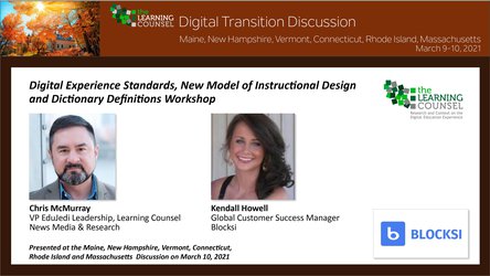 Northeast -  Digital Experience Standards: “New Model of Instructional Design and Dictionary Definitions Workshop”