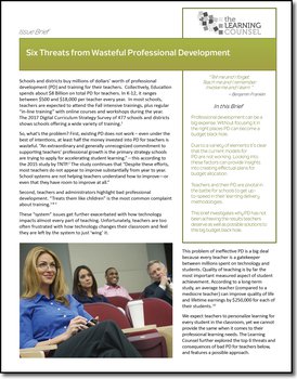 Six Threats from Wasteful Professional Development