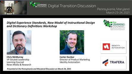 Pennsylvania - Digital Experience Standards: “New Model of Instructional Design and Dictionary Definitions Workshop” 