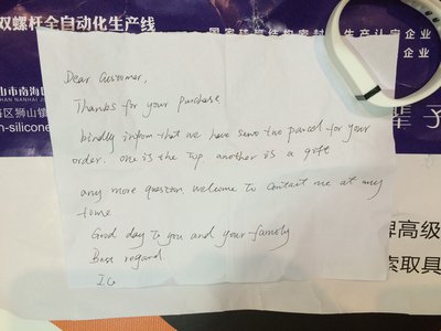 Lovable Customer Service from China
