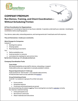 COMPANY PREMIUM: Run Demos, Training, and Client Coordination—Without Scheduling Friction