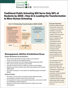 Traditional Public Schooling Will Serve Only 50% of Students by 2030 - How AI is Leading the Transformation to More Human Schooling
