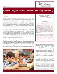 App Planning for Instant Classroom Teaching & Learning